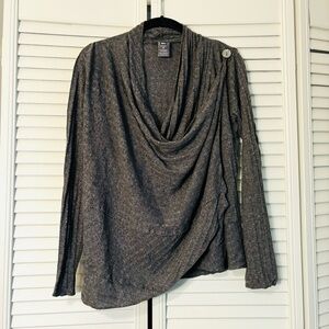 REI Gray Cowl Neck Cardigan Sweater Size XS